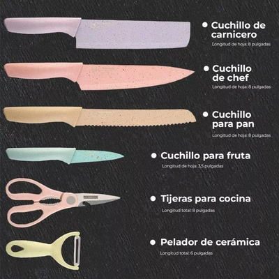 Oferta 18 de Septiembre - Set Premium de Cuchillos de Cortes Profesionales (6 Piezas)